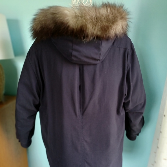 EUC Vintage Boundary Waters Down Filled Real Fur Trim Coat - Women's size Small - Picture 5 of 12